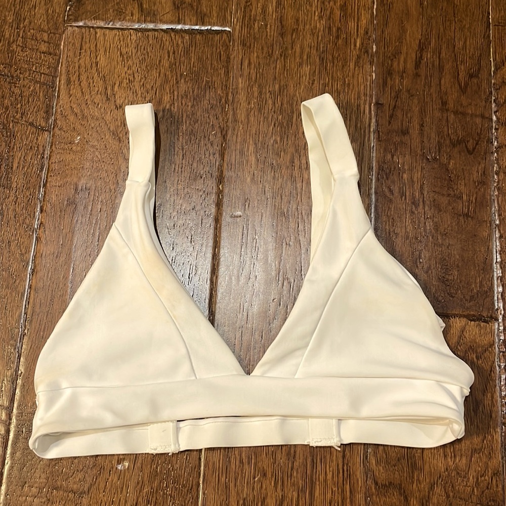 white triangle swimsuit top